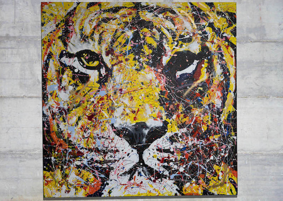 Title "Tiger" contemporary paint 第1張的照片