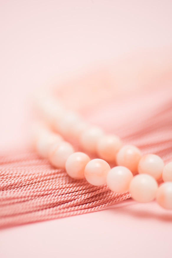 【１本限定】特価ピンク珊瑚本連数珠(５mm玉使用) 6枚目の画像