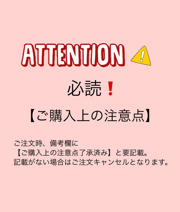 【必読】ご購入上の注意点 1枚目の画像