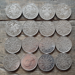 イギリス 2シリング 硬貨 16枚、1シリング 硬貨17枚、 1948年から おトク情報がいっぱい！ イギリス 17枚 硬貨 硬貨16枚、1
