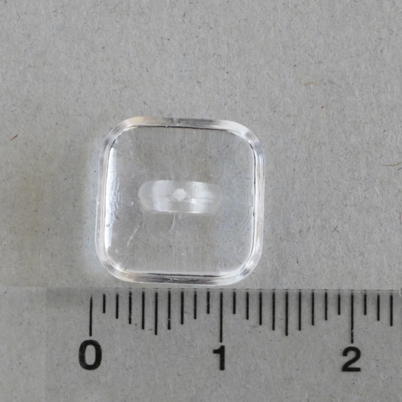 (3個) 13mm 無色透明 ボタン  フランス製  ＊ 四角 透明 4枚目の画像