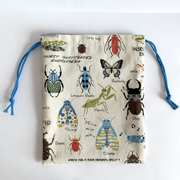 巾着袋･昆虫図鑑･生成 4枚目の画像