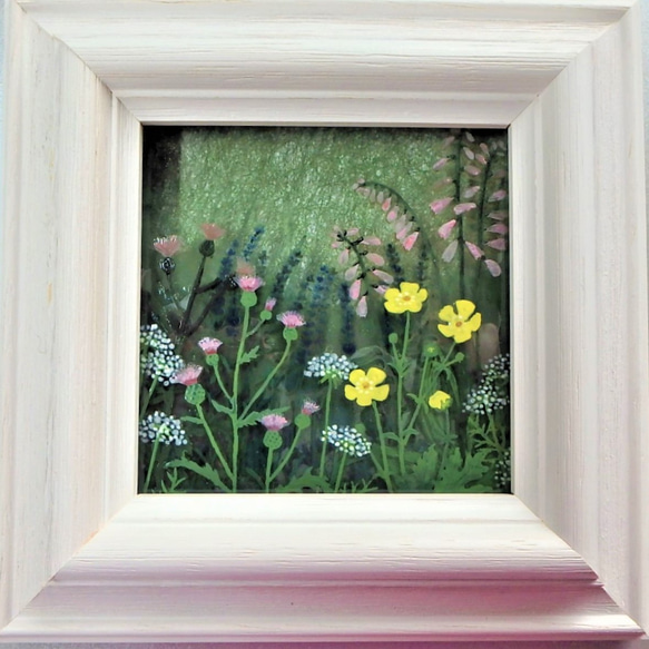 野の花＊春】GLASS 絵画 2023 額 インテリア ガラス 絵画