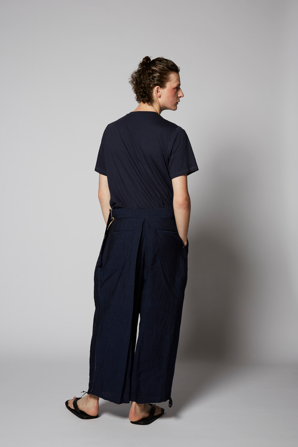 Bamboo Linen HAKAMA Wide Pants ~Navy~ 2枚目の画像