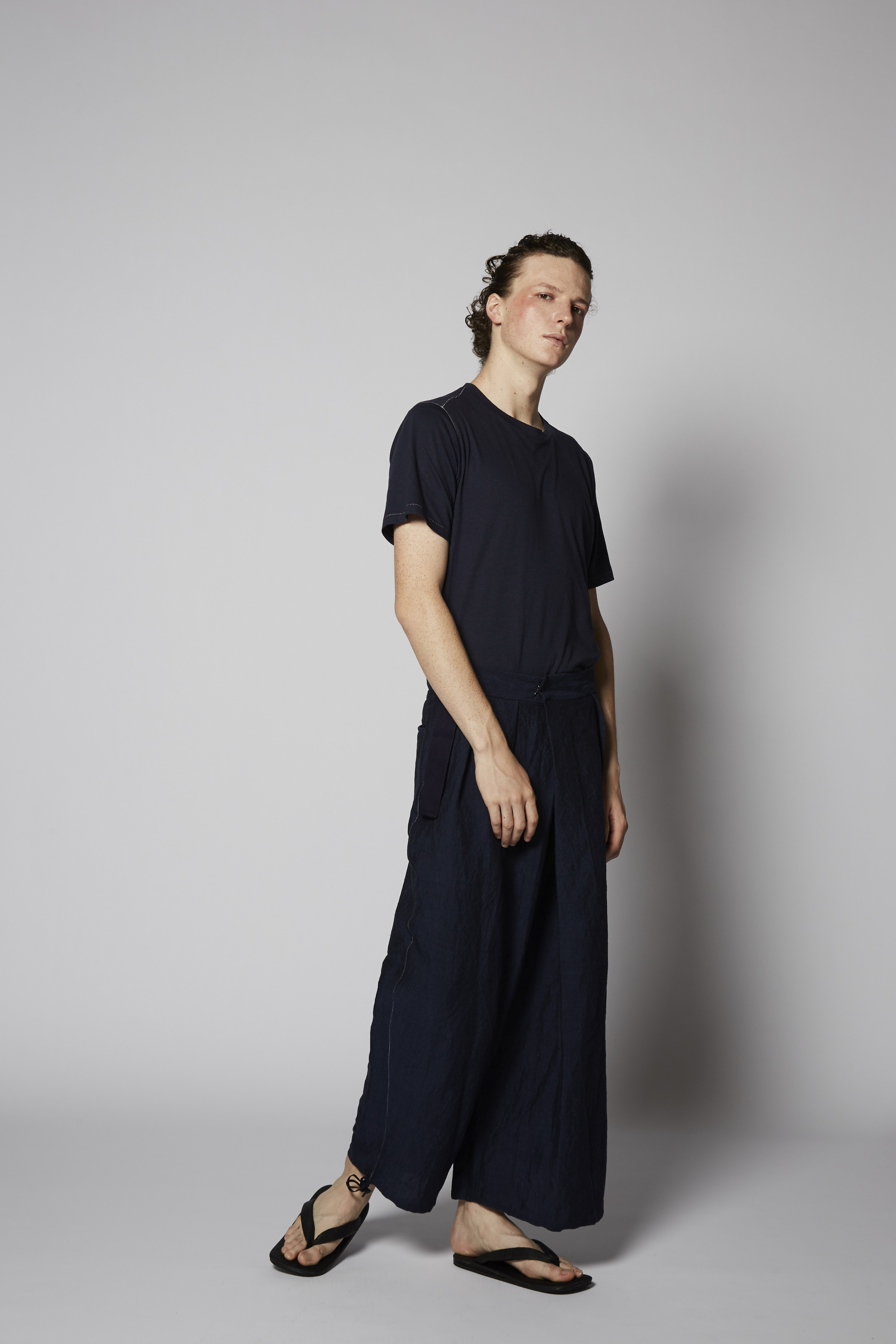 Bamboo Linen HAKAMA Wide Pants ~Navy~