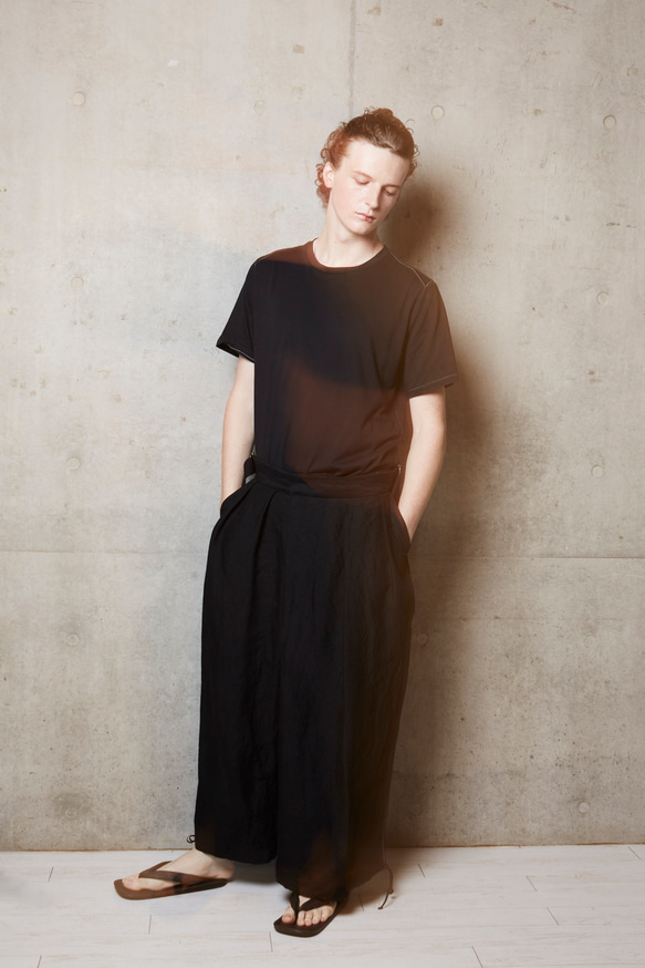 Bamboo Linen HAKAMA Wide Pants ~Black~ 2枚目の画像