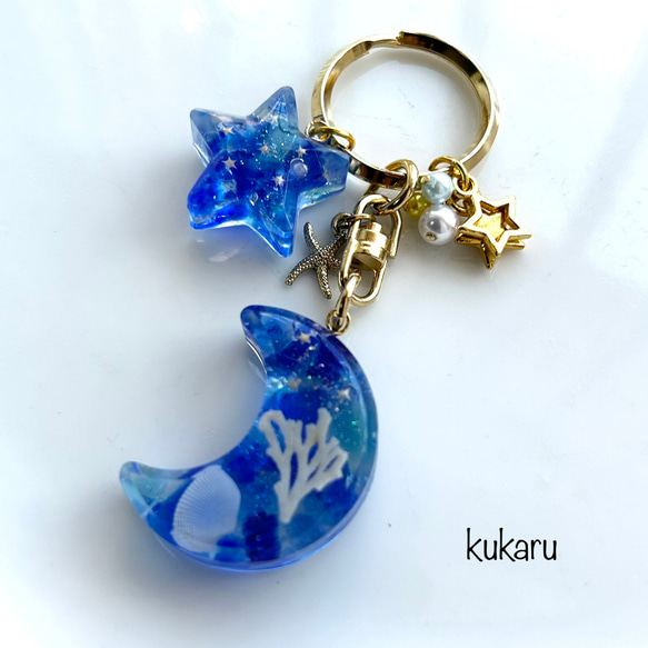 シマエナガ♡琉球ガラス入レジン懐中時計キーホルダーひまわり