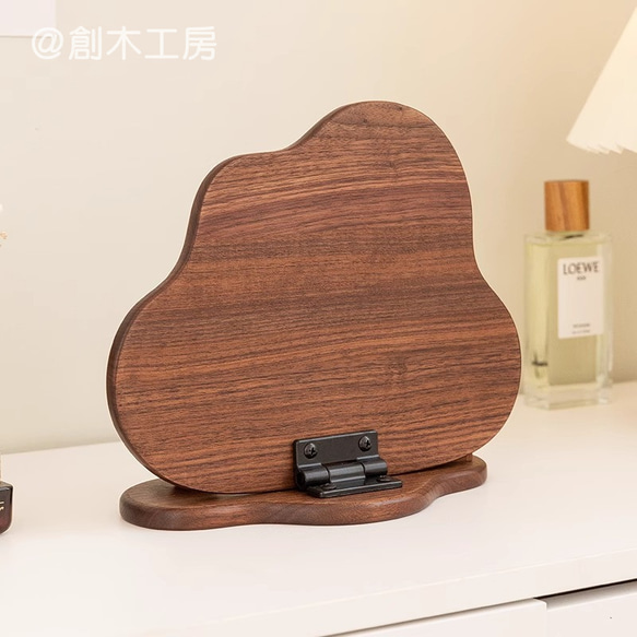 無垢材のスタンドミラー ドレッサー 置き型 鏡面 木枠 ミラー 姿見 モダン 卓上 美容室 お洒落 