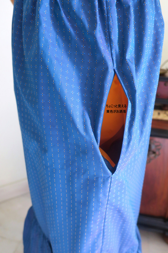 【インド/サリー】ティアードスカート＋バッグ・インド布・シンガポールから送料無料 16枚目の画像