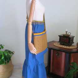 【インド/サリー】ティアードスカート＋バッグ・インド布・シンガポールから送料無料 9枚目の画像