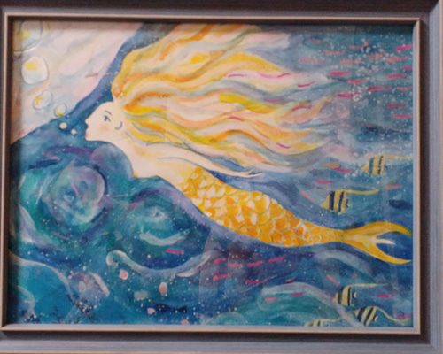 水彩画 夏の想いで 額装済み ded26a25-3705-4b4d-9039-