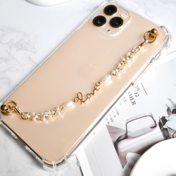 love キーリングハンガー　スマホケース　iPhoneケース　ストラップ　全機種　スマホチェーン　シルバー　ラブ 1枚目の画像