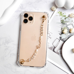 love キーリングハンガー　スマホケース　iPhoneケース　ストラップ　全機種　スマホチェーン　シルバー　ラブ 4枚目の画像