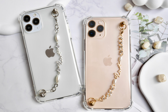 love キーリングハンガー　スマホケース　iPhoneケース　ストラップ　全機種　スマホチェーン　シルバー　ラブ 9枚目の画像