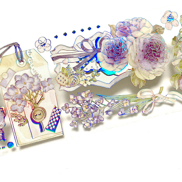 s-164● 海外 マスキングテープ  装飾 マステ シール ステッカー  花 リボン 蝶 1枚目の画像