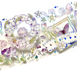 s-164● 海外 マスキングテープ  装飾 マステ シール ステッカー  花 リボン 蝶 7枚目の画像