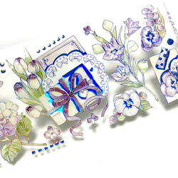 s-164● 海外 マスキングテープ  装飾 マステ シール ステッカー  花 リボン 蝶 2枚目の画像