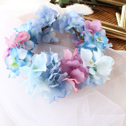 紫陽花の花冠* ベビー • キッズ花かんむり ブルー × パープル NO.1 