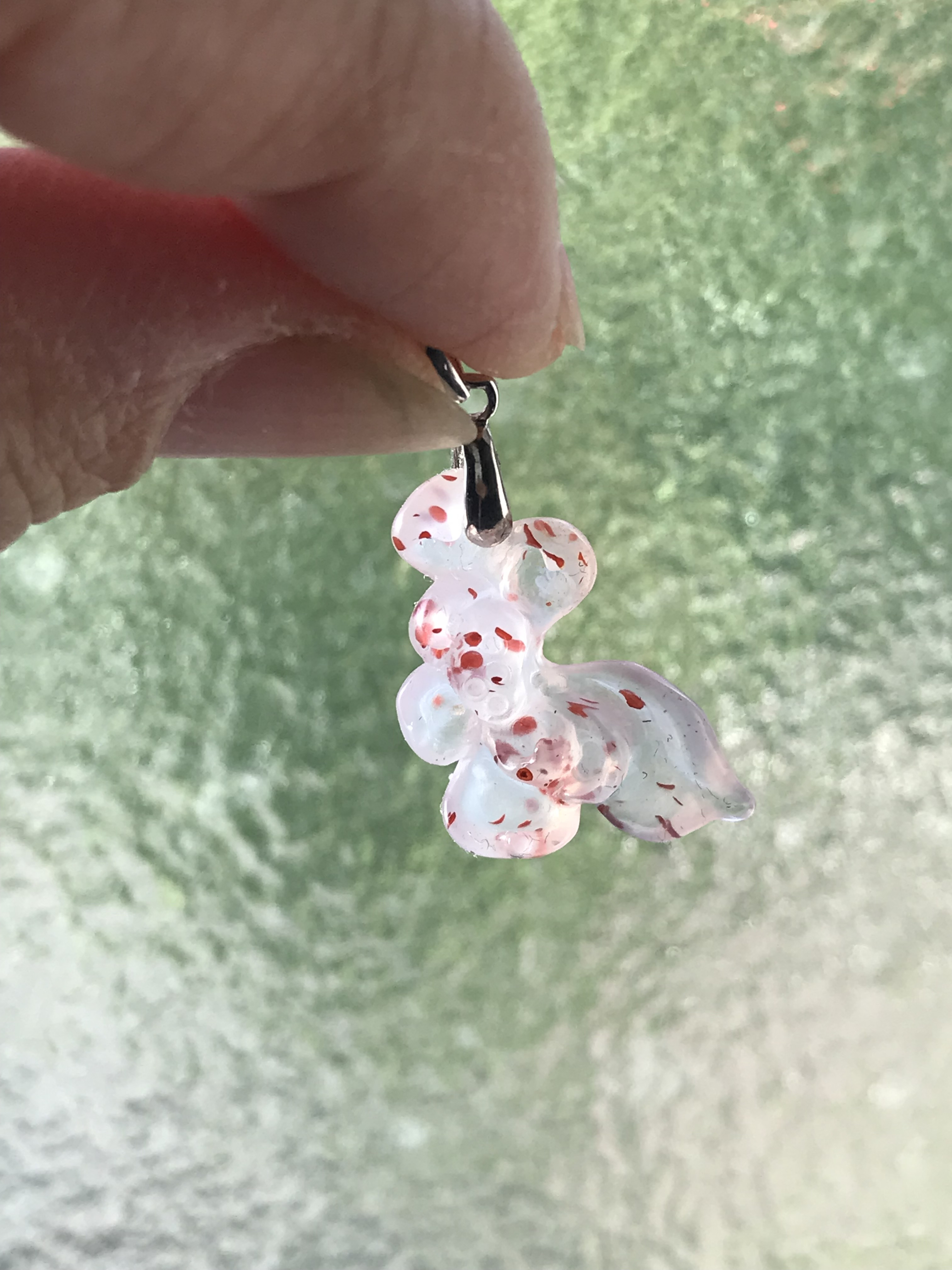 ゴビ石−1091 ゴビ瑪瑙　水玉模様　手彫り　花