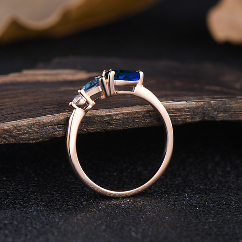 サファイヤ指輪 ユニークな9月の誕生石ブルーサファイアリング6月の誕生石