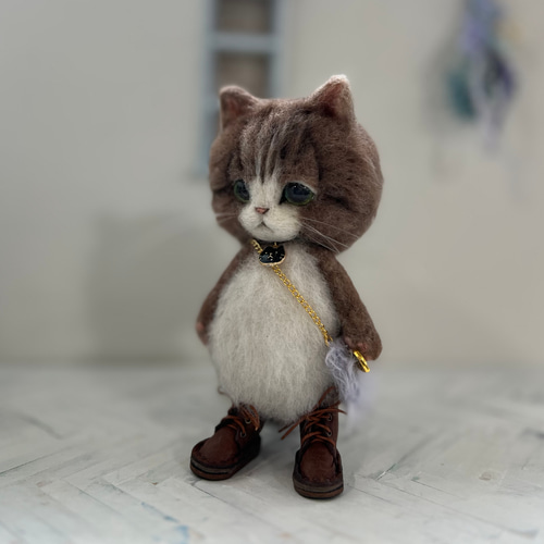 タレミミにゃんこ ぬいぐるみ ハンドメイド ねこ 海外作家様 部屋飾り ネコ ぬいぐるみ 猫 キュート販売 CUTE くたくたにゃんこ 24cm