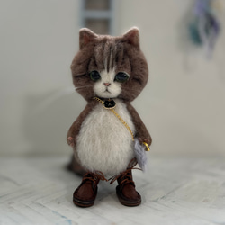 ねこみみ帽子のにゃんこ 羊毛フェルト ねこ　ぬいぐるみ　 6枚目の画像