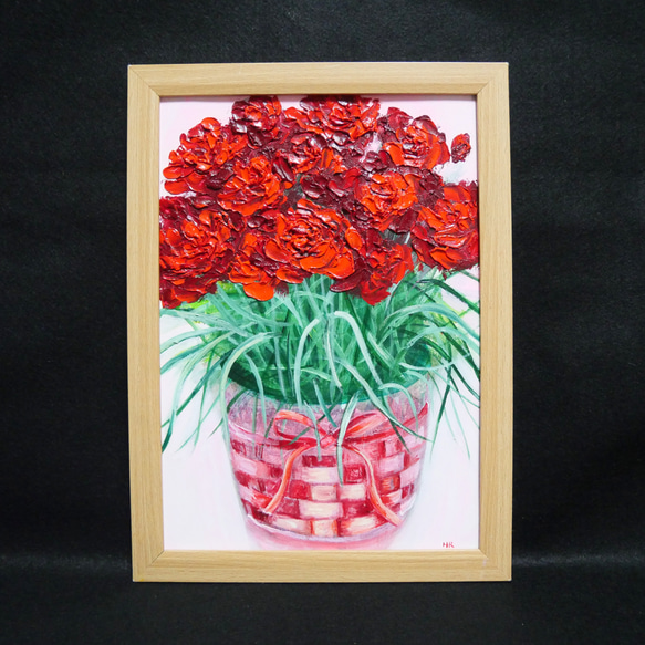 油絵 油彩 油彩画 絵 絵画【赤いカーネーション】 油絵 絵画 【赤いカーネーション】 油絵 絵画【赤い