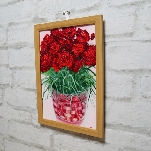 油絵 油彩 油彩画 絵 絵画【赤いカーネーション】 油絵 油彩 油彩画 絵 絵画【華やかなカーネーション】 | HIROSHI1990