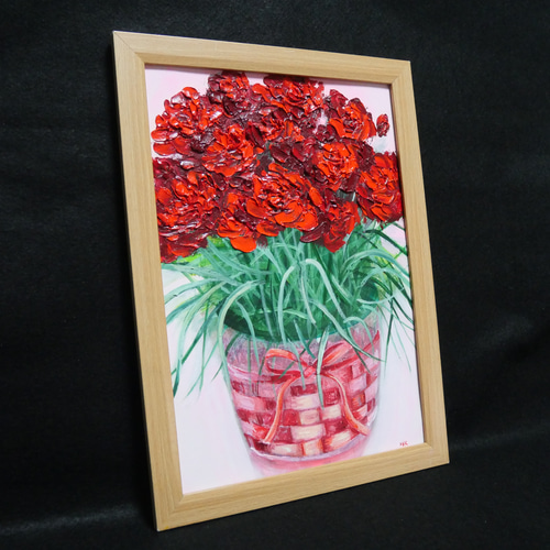 油絵 絵画 【赤いカーネーション】 【公式通販】