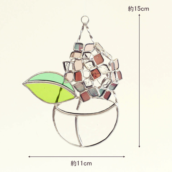紫陽花のサンキャッチャー　（パープル） 2枚目の画像
