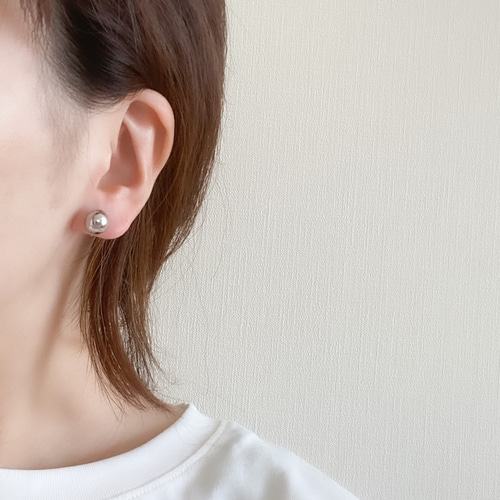 ピアス見え＊シルバーボールイヤリング イヤリング・ノンホールピアス
