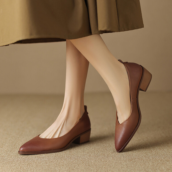 ★サイズ交換可能★本革製靴　シューズ　パンプス　レディース 3color 1枚目の画像