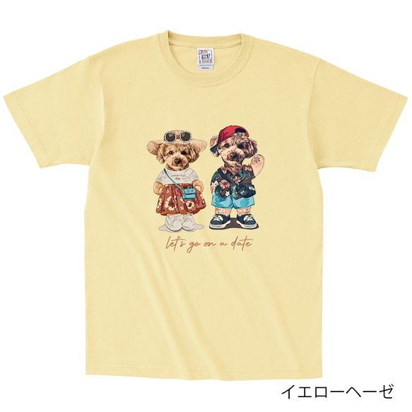 愛犬愛猫ちゃんのお顔入りTシャツ　夏のカップル編 5枚目の画像