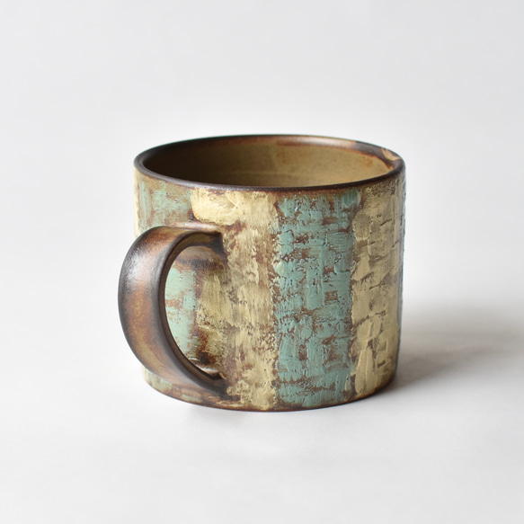 Painting mug〈stripes〉ペインティングマグカップ 021 6枚目の画像