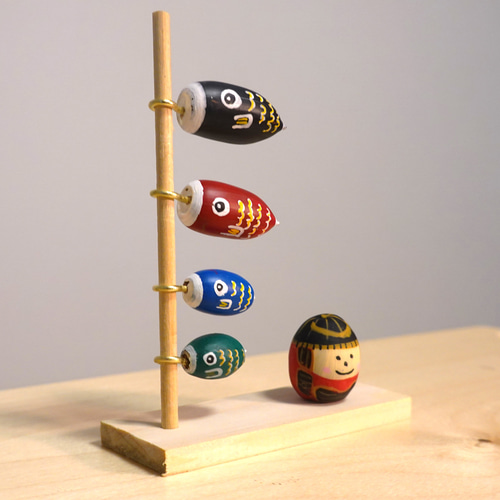 どんぐり鯉のぼりとどんぐり鎧兜のセット 五月人形 端午の節句 木製