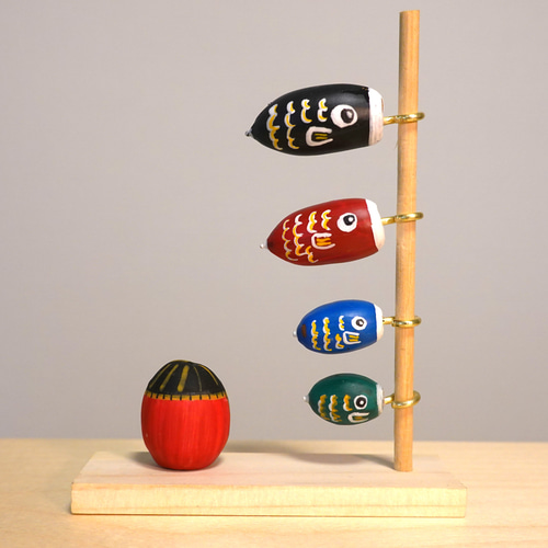 どんぐり鯉のぼりとどんぐり鎧兜のセット 五月人形 端午の節句 木製