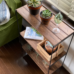 アイアンサイドテーブル・アングルレッグ・ブライワックス仕上げ