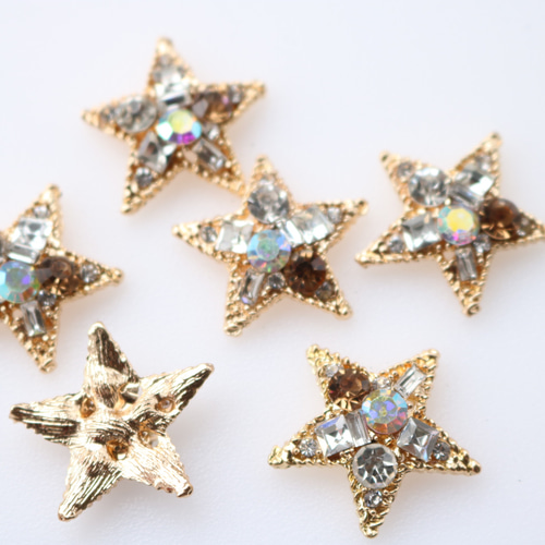 6個）ストーン 輝き キラキラ 星 スター 貼り付け カボション ビジュー