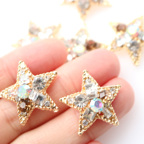 6個）ストーン 輝き キラキラ 星 スター 貼り付け カボション ビジュー