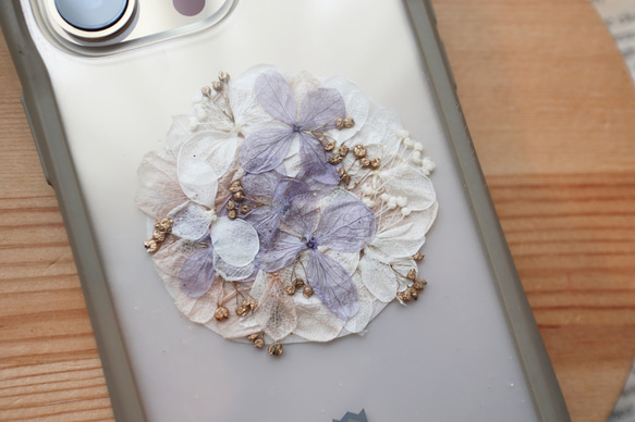 ⭐︎送料無料⭐︎『お花で作るスマホカード』インナーシート　ブーケ　プリザーブドフラワー  アジサイ 2枚目の画像
