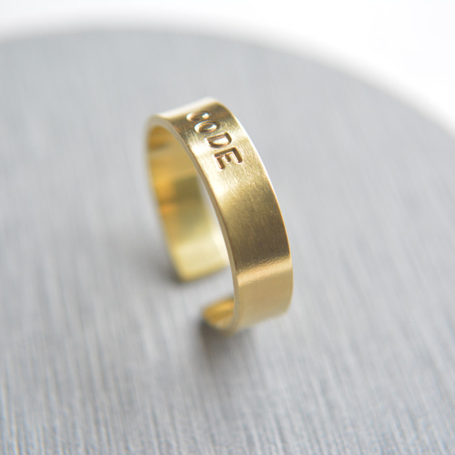 刻印無料】IDオープンリング｜真鍮 ゴールド ブラス メンズ レディース