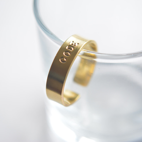 刻印無料】IDオープンリング｜真鍮 ゴールド ブラス メンズ レディース