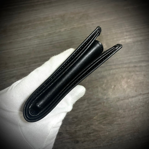 ヒマラヤクロコダイル シャイニング加工 二つ折り ワニ革 小銭入れ  