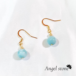 14KGF】カリブ海の宝石 ラリマー 天然石ピアス ピアス（フック