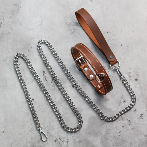 archive undercover レザーチョーカー ヴィンテージブラウン本牛革拘束チョーカー 2cm レザーチョーカー