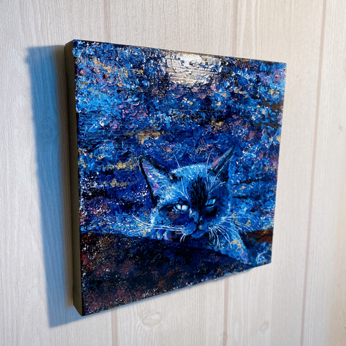 猫 絵画 原画 現代アート ハンドメイド アートパネル 夜空 猫 絵画 原画 現代アート ハンドメイド アートパネル 夜空