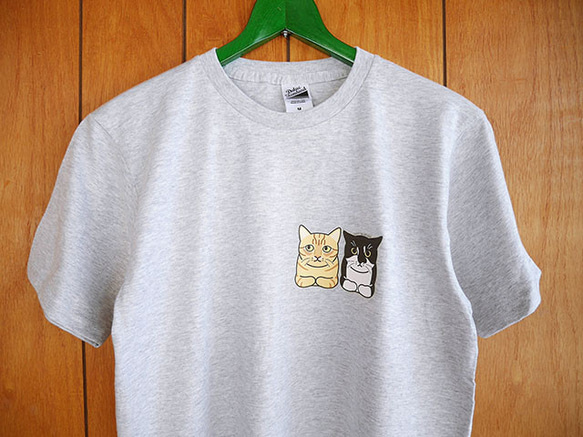 sale★猫Tシャツ/グレー/フリーM 1枚目の画像