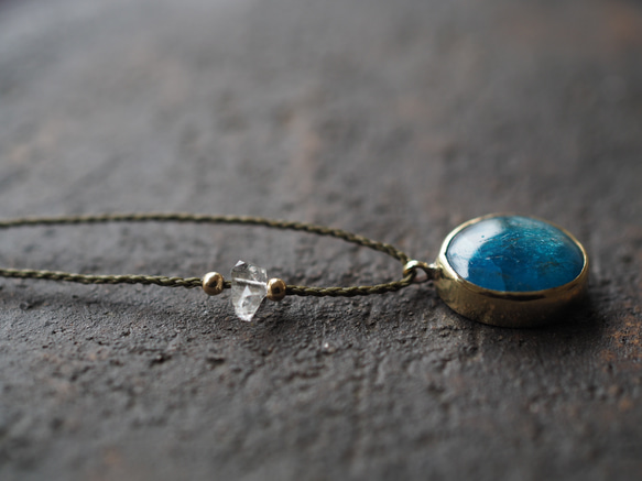 apatite brass necklace (ensei) 11枚目の画像