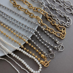 【当日/翌日発送】金属アレルギー対応　ステンレス マンテル留め具　ビッグチャンキーチェーンネックレス　シルバー 14枚目の画像