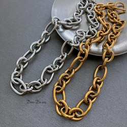 【当日/翌日発送】金属アレルギー対応　ステンレス マンテル留め具　ビッグチャンキーチェーンネックレス　シルバー 10枚目の画像